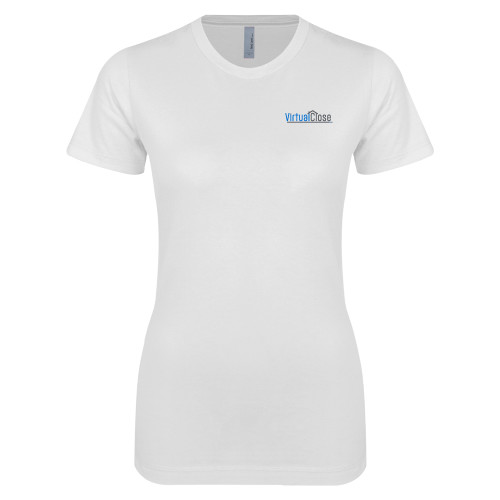Next Level Womens White Boyfriend Tee-Virtual Close