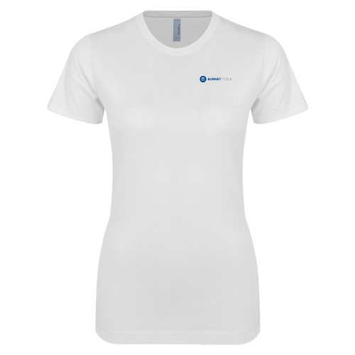 Next Level Womens White Boyfriend Tee-Burnet Title