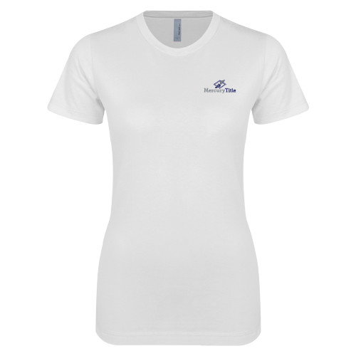 Next Level Womens White Boyfriend Tee-Mercury Title