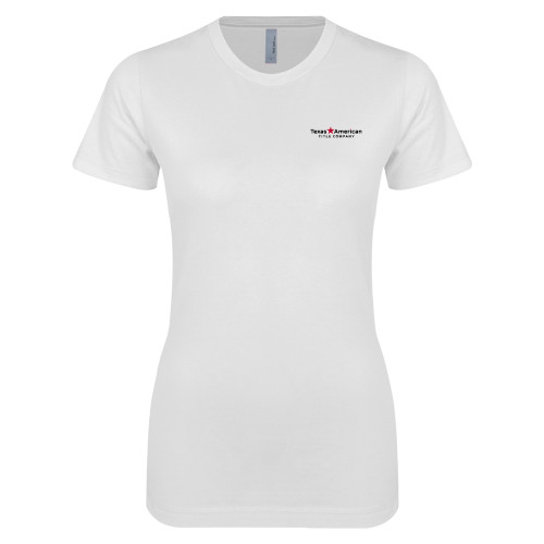 Next Level Womens White Boyfriend Tee-TATCO