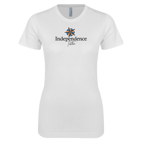 Next Level Womens White Boyfriend Tee-Independence Title