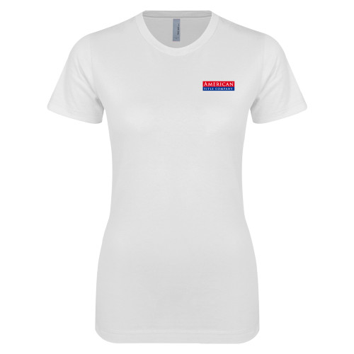 Next Level Womens White Boyfriend Tee-American Title Company
