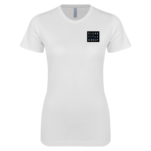 Next Level Womens White Boyfriend Tee-Clear Title Group