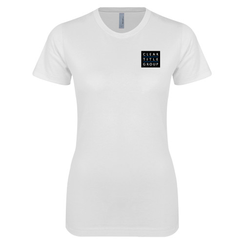 Next Level Womens White Boyfriend Tee-Clear Title Group