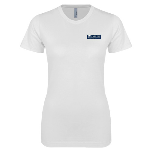Next Level Womens White Boyfriend Tee-Cypress Title Corporation