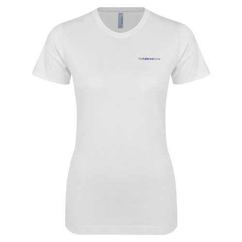 Next Level Womens White Boyfriend Tee-First California Escrow