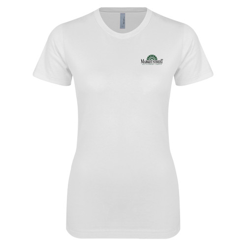Next Level Womens White Boyfriend Tee-Market Street Settlement Group