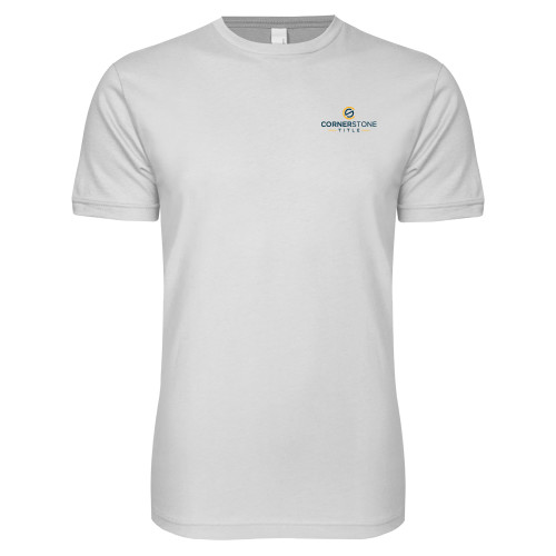 Next Level White SoftStyle T Shirt-Corner Stone Title Company