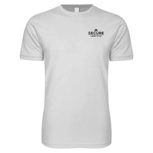 Next Level White SoftStyle T Shirt-Secure Land Title