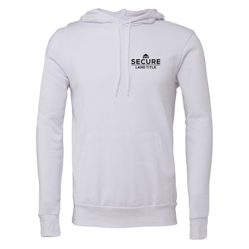 Bella + Canvas White Fleece Hood-Secure Land Title