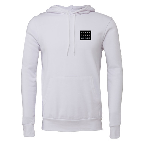 Bella + Canvas White Fleece Hood-Clear Title Group