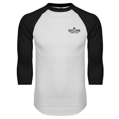 White/Black Raglan Baseball T Shirt-Secure Land Title