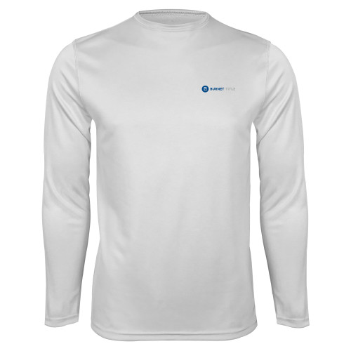 White Performance Long Sleeve Shirt-Burnet Title
