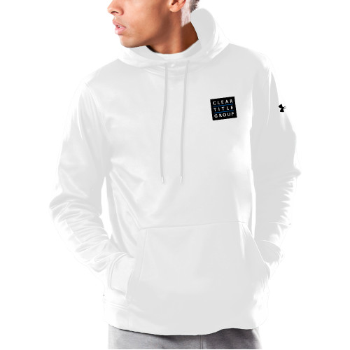 Under Armour White Armour Fleece Hoodie-Clear Title Group