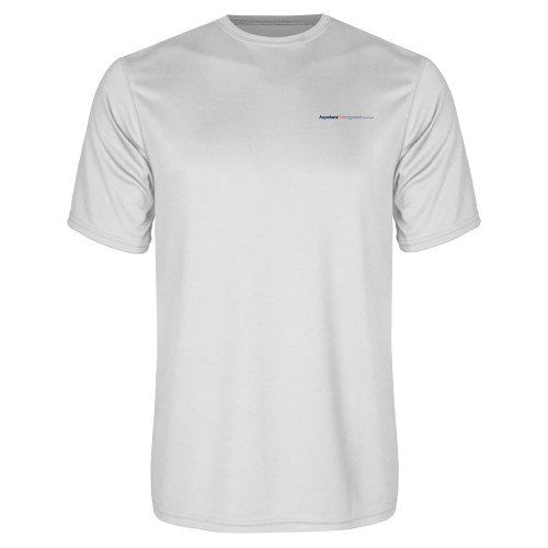 White Performance Tee-Anywhere Integrated Services Horizontal