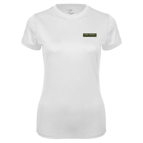 Womens White Performance Tee-Terra Coastal Escrow