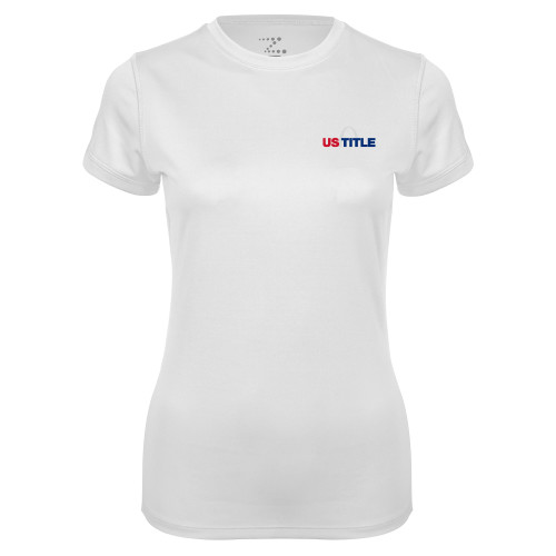 Womens White Performance Tee-US Title