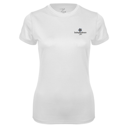 Womens White Performance Tee-Independence Title