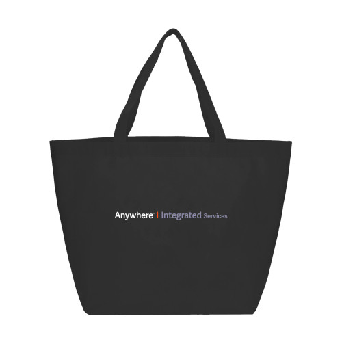 Yaya Non Woven Black Shopper Tote-Anywhere Integrated Services Horizontal