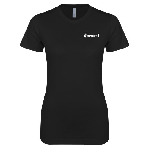 Next Level Womens Black Boyfriend Tee-Upward Title Company