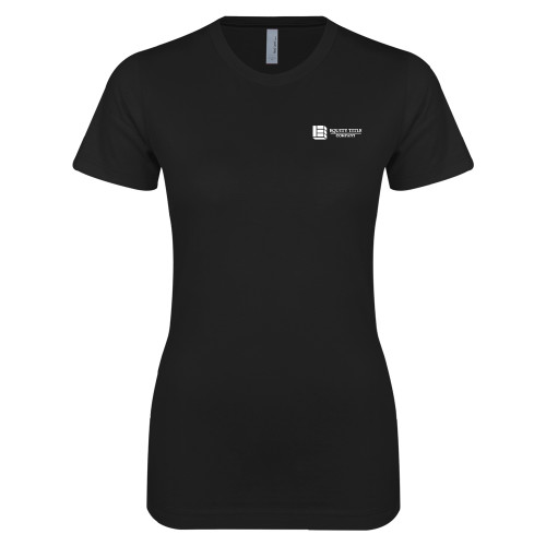 Next Level Womens Black Boyfriend Tee-Equity Title Company