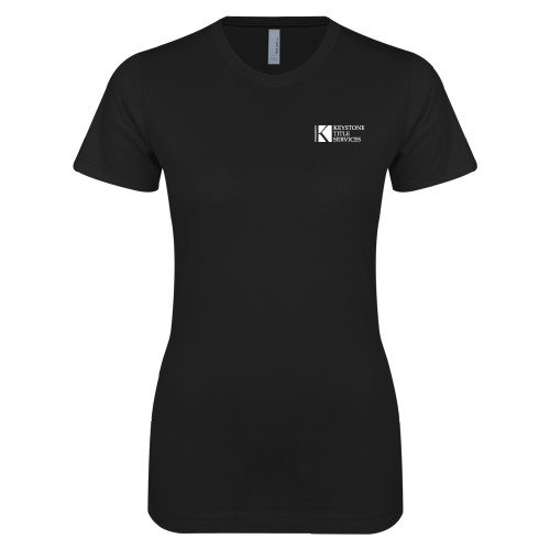 Next Level Womens Black Boyfriend Tee-Keystone Title Services