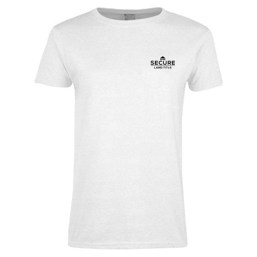 Womens White Short Sleeve Tee-Secure Land Title
