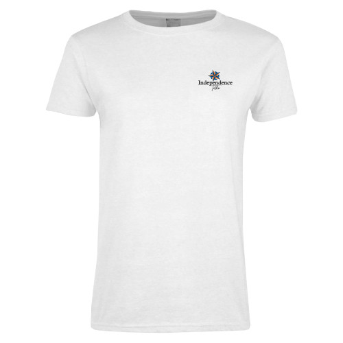 Womens White Short Sleeve Tee-Independence Title