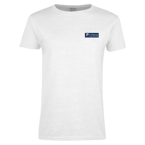 Womens White Short Sleeve Tee-Cypress Title Corporation