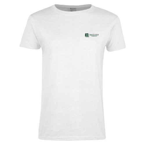 Womens White Short Sleeve Tee-Equity Title Company