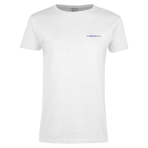 Womens White Short Sleeve Tee-First California Escrow