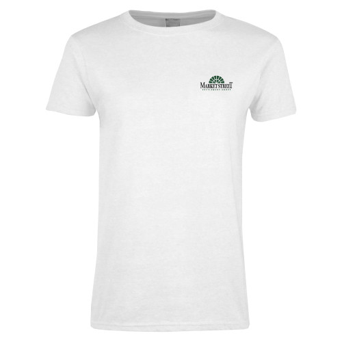 Womens White Short Sleeve Tee-Market Street Settlement Group