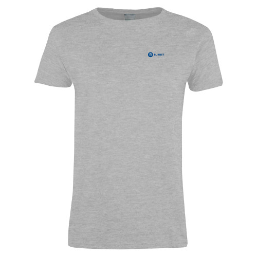 Womens Grey Short Sleeve Tee-Burnet Title
