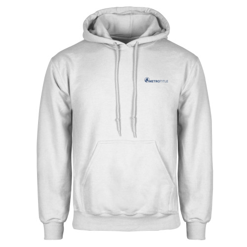 White Fleece Hoodie-Metro Title