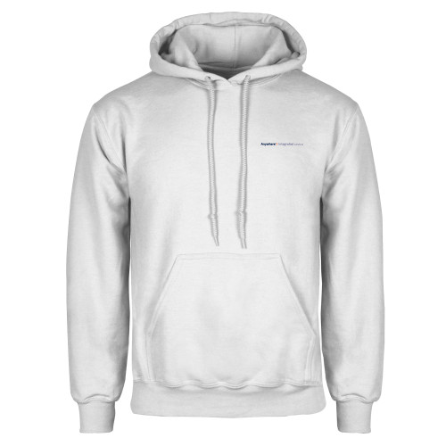 White Fleece Hoodie-Anywhere Integrated Services Horizontal