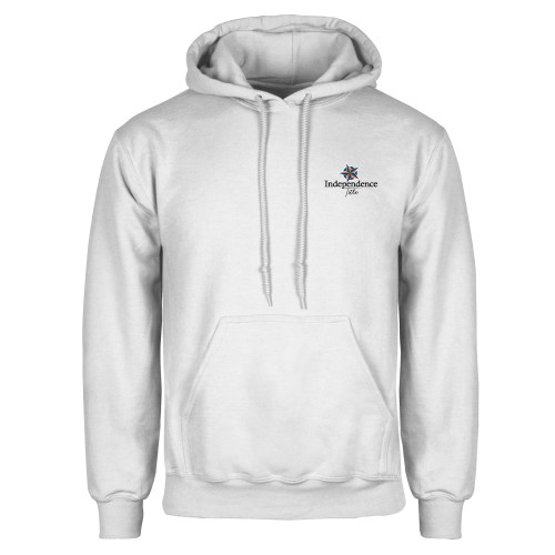White Fleece Hoodie-Independence Title