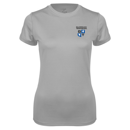 Womens Grey Performance Short Sleeve Tee-Guardian Transfer Vertical