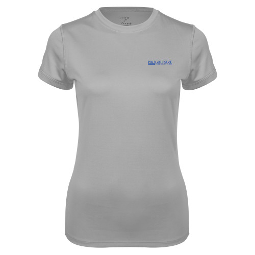 Womens Grey Performance Short Sleeve Tee-Progressive Title