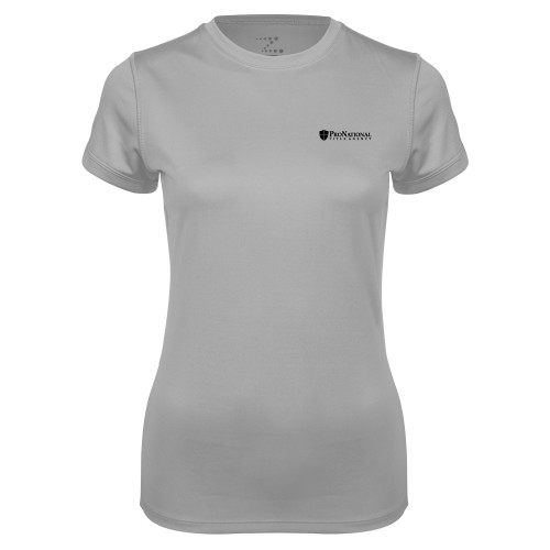 Womens Grey Performance Short Sleeve Tee-Pro National Title Agency