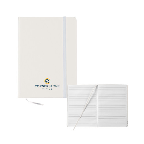 5x7 White Hard Cover Journal-Corner Stone Title Company