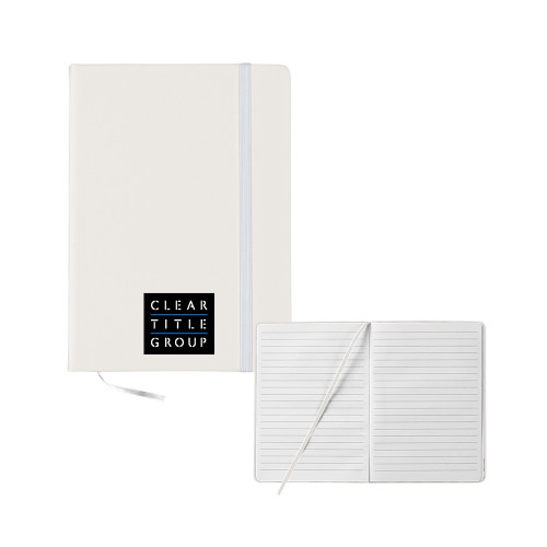 5x7 White Hard Cover Journal-Clear Title Group