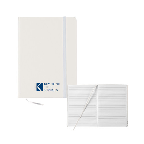 5x7 White Hard Cover Journal-Keystone Title Services