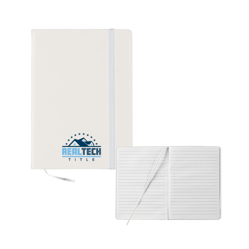 5x7 White Hard Cover Journal-Real Tech Title