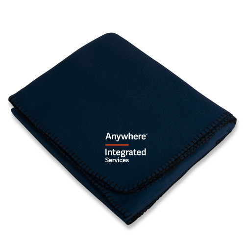 Navy Arctic Fleece Blanket-Anywhere Integrated Services Vertical