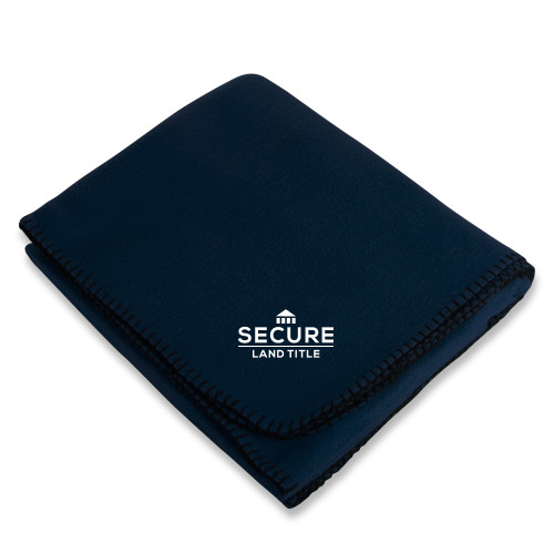 Navy Arctic Fleece Blanket-Secure Land Title