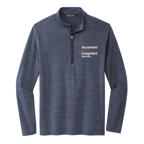 TravisMathew Navy Crestview 1/4 Zip Pullover-Anywhere Integrated Services Vertical