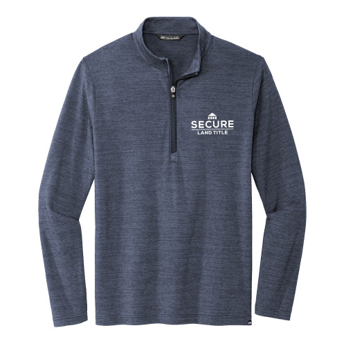 TravisMathew Navy Crestview 1/4 Zip Pullover-Secure Land Title