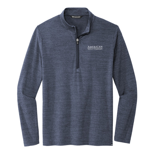 TravisMathew Navy Crestview 1/4 Zip Pullover-American Title Company