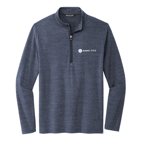 TravisMathew Navy Crestview 1/4 Zip Pullover-Burnet Title