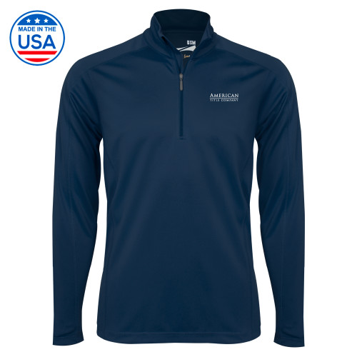 Syntrel Navy Interlock 1/4 Zip-American Title Company